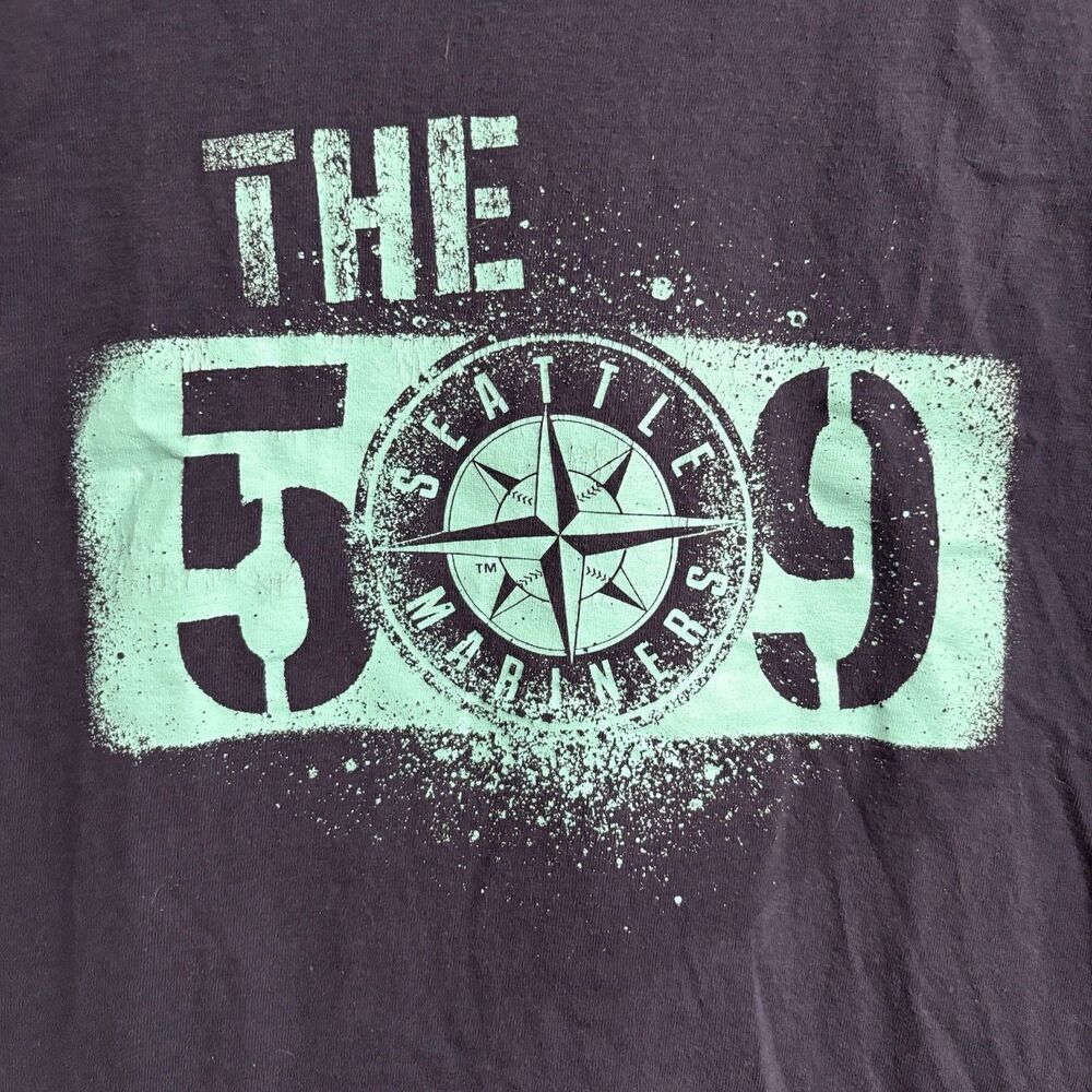 The 509 Seattle Mariners T Shirt Navy Cotton Short Sleeve Unisex Medium - Picture 2 of 5